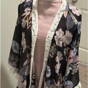 Zadie B's Lace Cardigan Kimono Jacket EUC XL